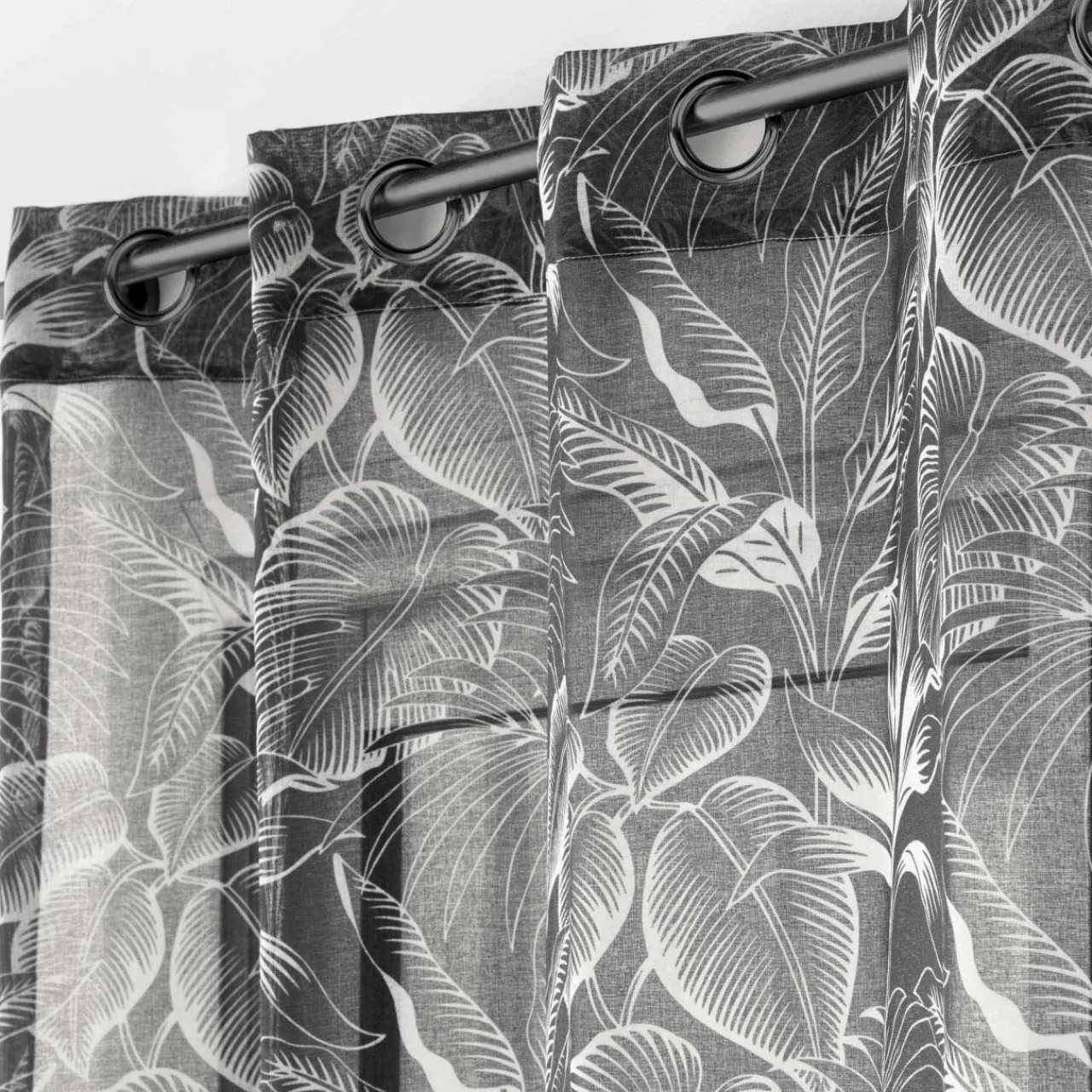 Voilage|DOUCEUR D'INTERIEUR Voilage œillets (140 x 240 cm) Cabana Noir