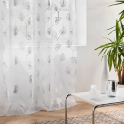 Voilage|DOUCEUR D'INTERIEUR Voilage œillets (140 x 240 cm) Edelia Argent