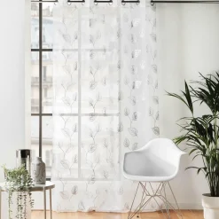 Voilage|DOUCEUR D'INTERIEUR Voilage œillets (140 x 240 cm) Edelia Argent