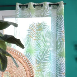 Voilage|LOVELY CASA Voilage œillets (140 x 260 cm) Exolu Vert