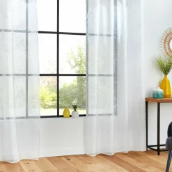 Voilage|ATMOSPHERA Voilage œillets (140 x 240 cm) Feuille Blanc