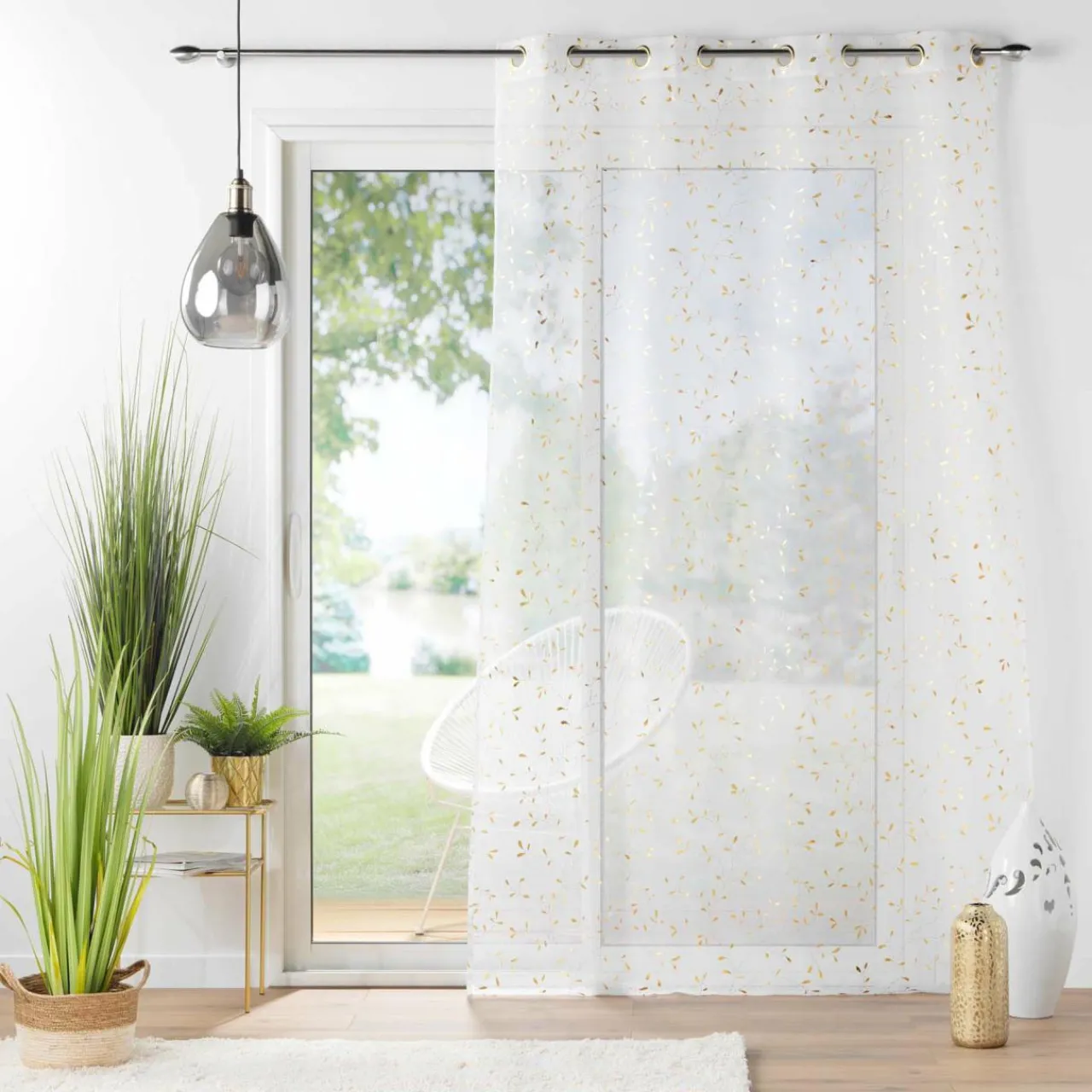 Voilage|DOUCEUR D'INTERIEUR Voilage œillets (140 x 240 cm) Flessia Or