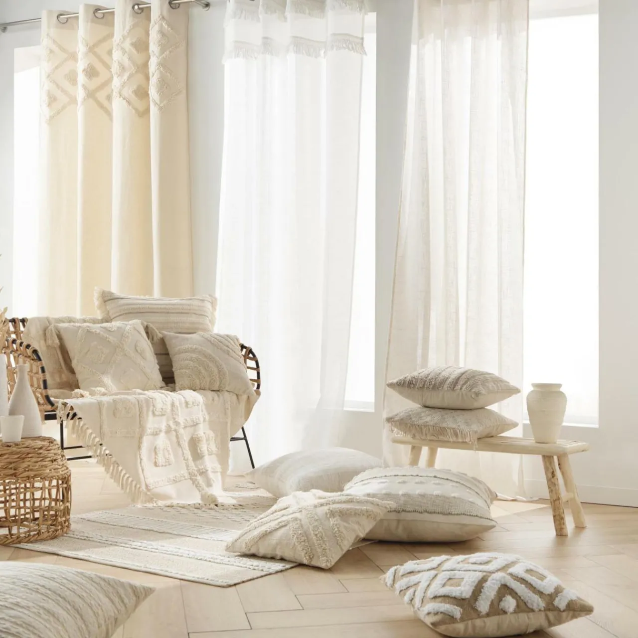 Voilage|douceur d'intu017drieur Voilage œillets (140 x 240 cm) Frangina Blanc