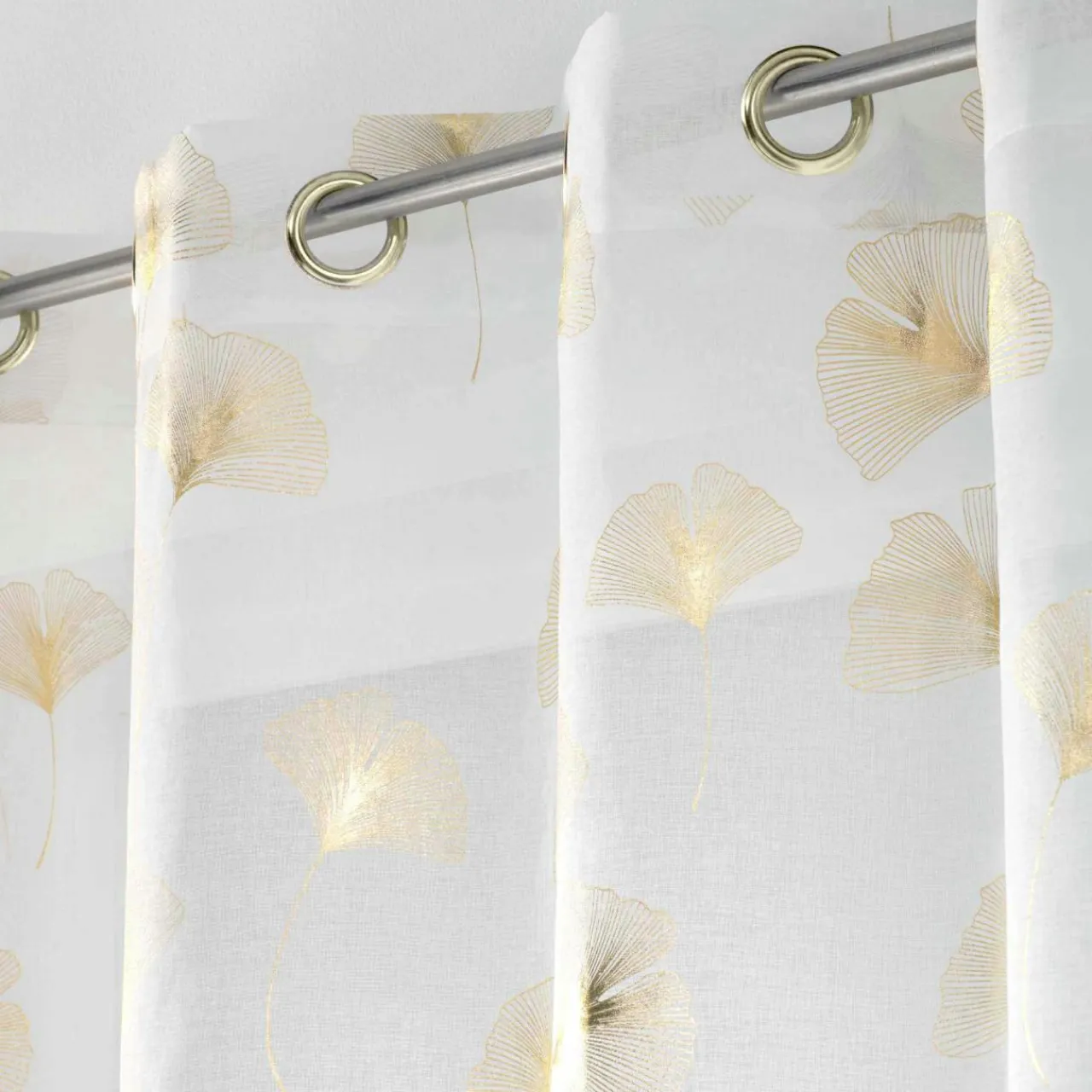 Voilage|DOUCEUR D'INTERIEUR Voilage œillets (140 x 240 cm) Ginkgold Or