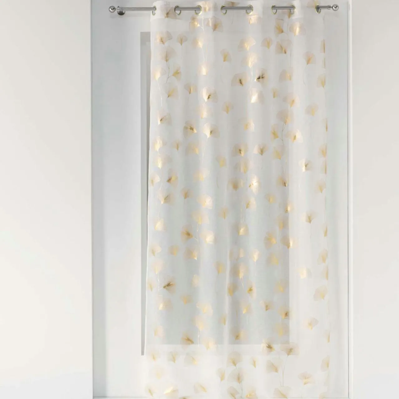 Voilage|DOUCEUR D'INTERIEUR Voilage œillets (140 x 240 cm) Ginkgold Or