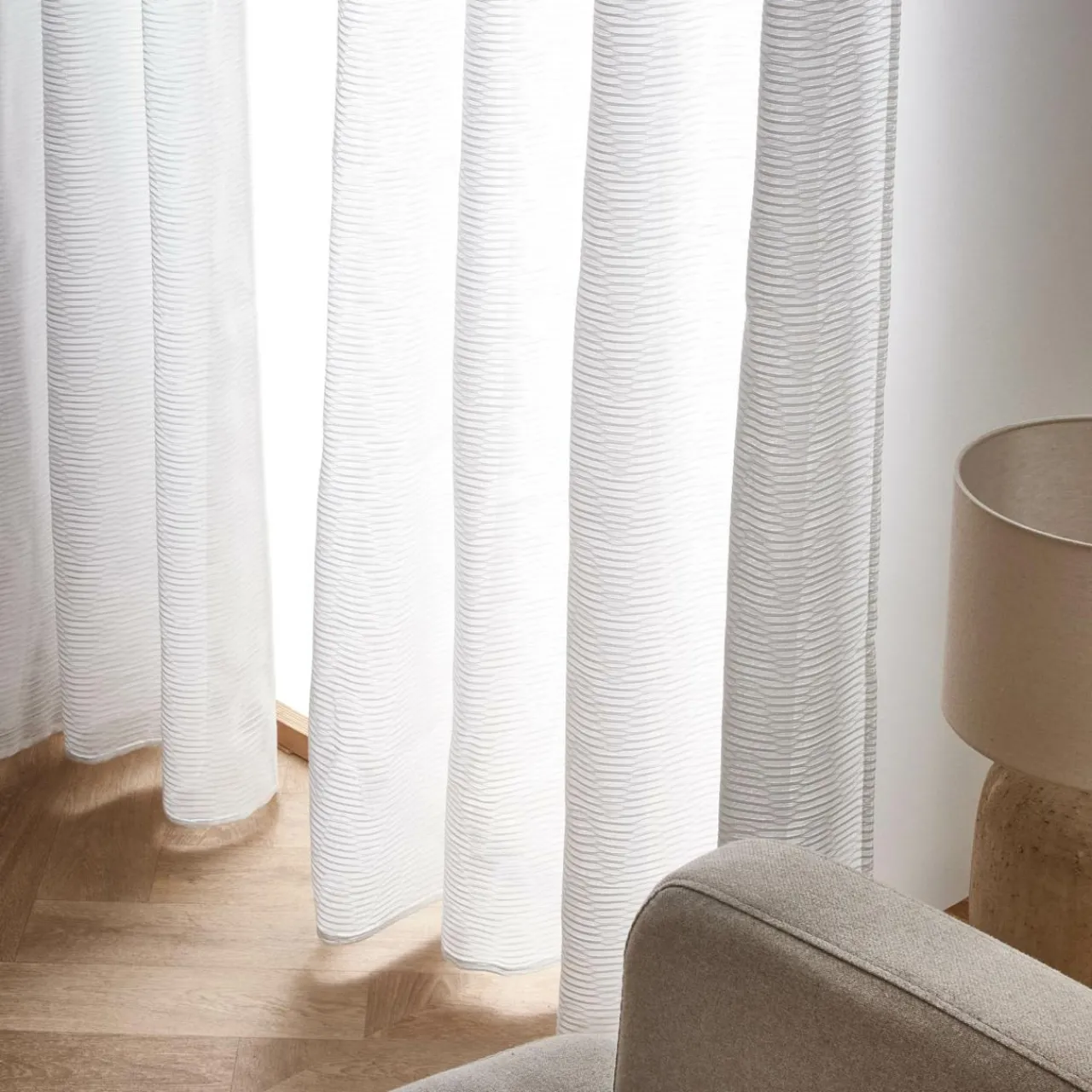 Voilage|EMINZA Voilage œillets (140 x 240 cm) Maël Blanc