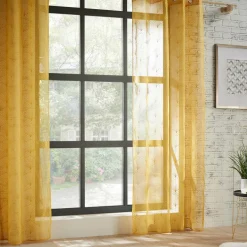 Voilage|ATMOSPHERA Voilage œillets (140 x 240 cm) Mia Jaune ocre