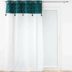 Voilage|DOUCEUR D'INTERIEUR Voilage œillets (140 x 240 cm) Palmina Bleu canard