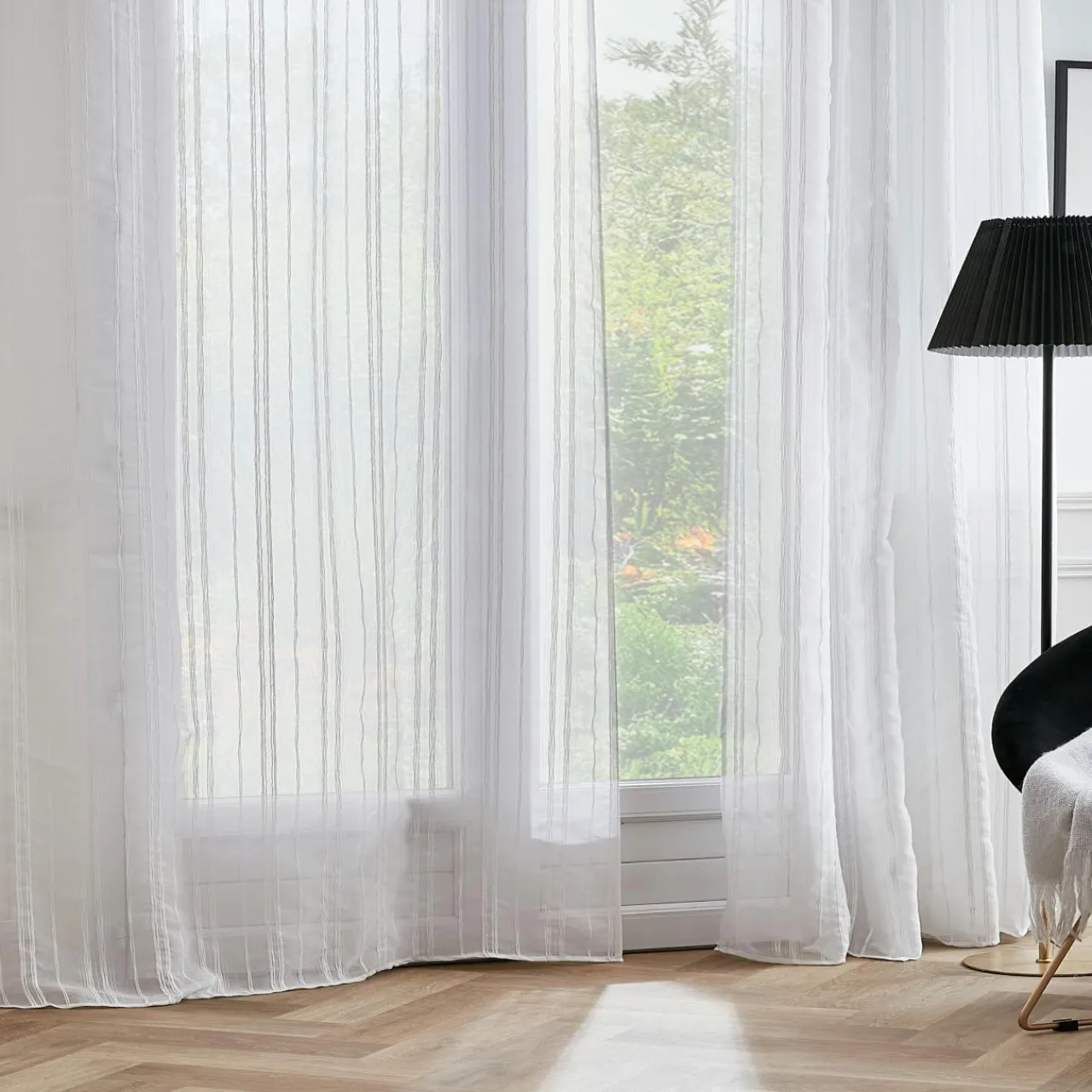 Voilage|EMINZA Voilage œillets (180 x 240 cm) Théo Blanc