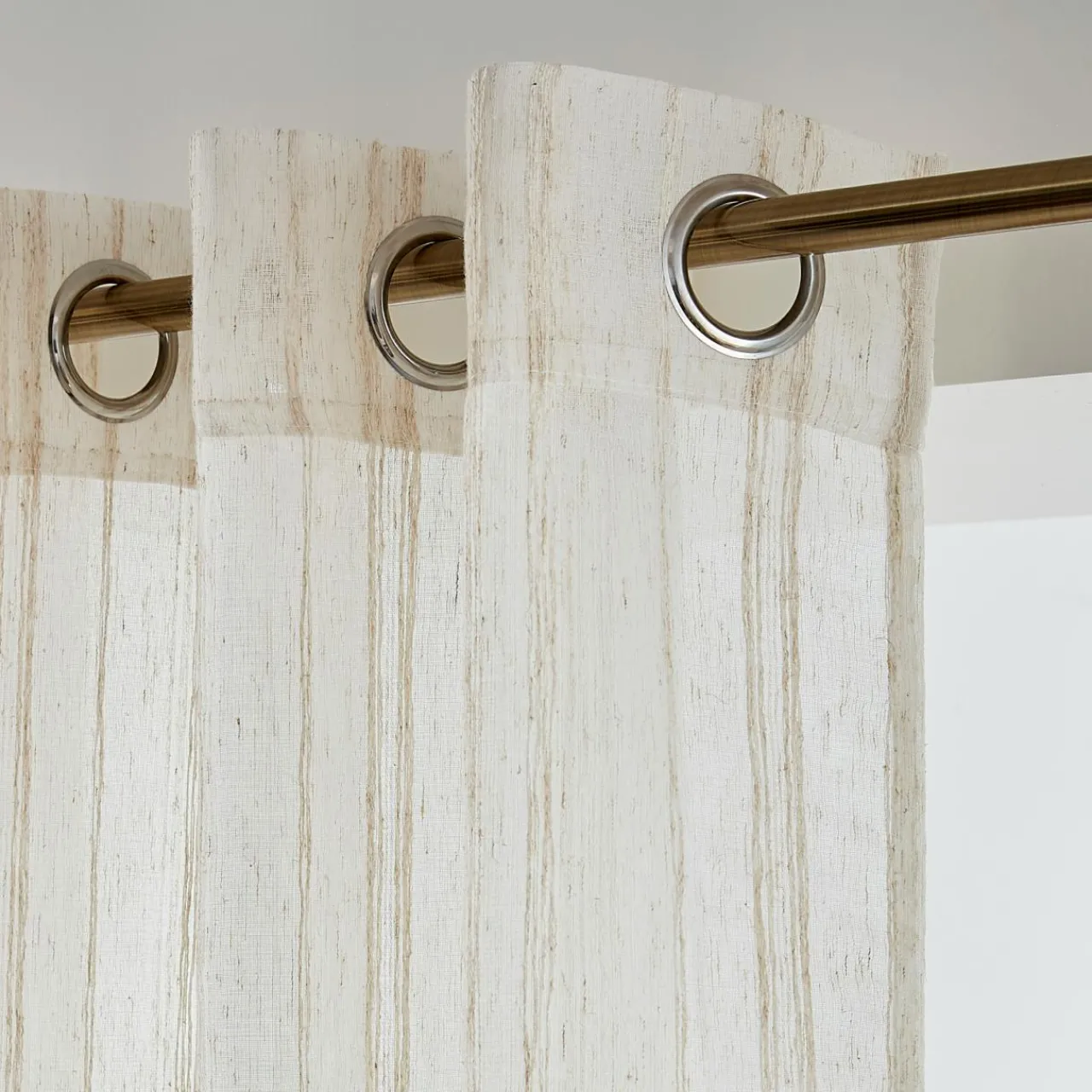 Voilage|EMINZA Voilage œillets (140 x 280 cm) Théo Beige