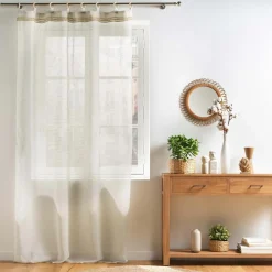 Voilage|DOUCEUR D'INTERIEUR Voilage œillets bois (140 x 240 cm) Mileo Beige
