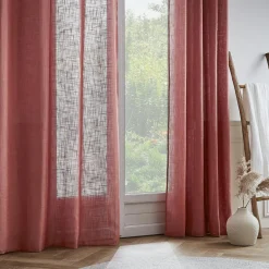 Voilage|EMINZA Voilage œillets effet lin (140 x 280 cm) Robin Terracotta