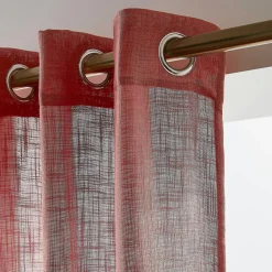 Voilage|EMINZA Voilage œillets effet lin (140 x 240 cm) Robin Terracotta