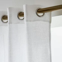 Voilage|EMINZA Voilage œillets effet lin (140 x 280 cm) Luca Blanc