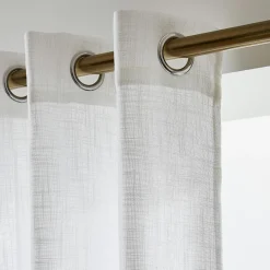 Voilage|EMINZA Voilage œillets effet lin (140 x 240 cm) Robin Blanc
