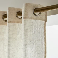 Voilage|EMINZA Voilage œillets effet lin (180 x 240 cm) Luca Beige