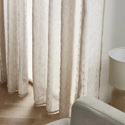 Voilage|EMINZA Voilage œillets pompons (140 x 240 cm) Axel Beige