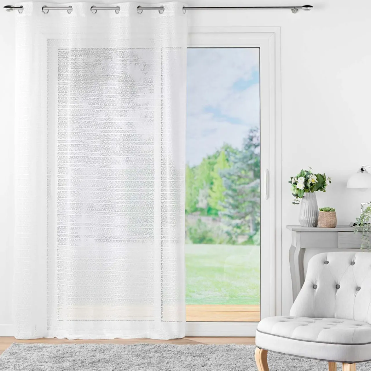 Voilage|DOUCEUR D'INTERIEUR Voilage maille (140 x 240 cm) Naomie Blanc