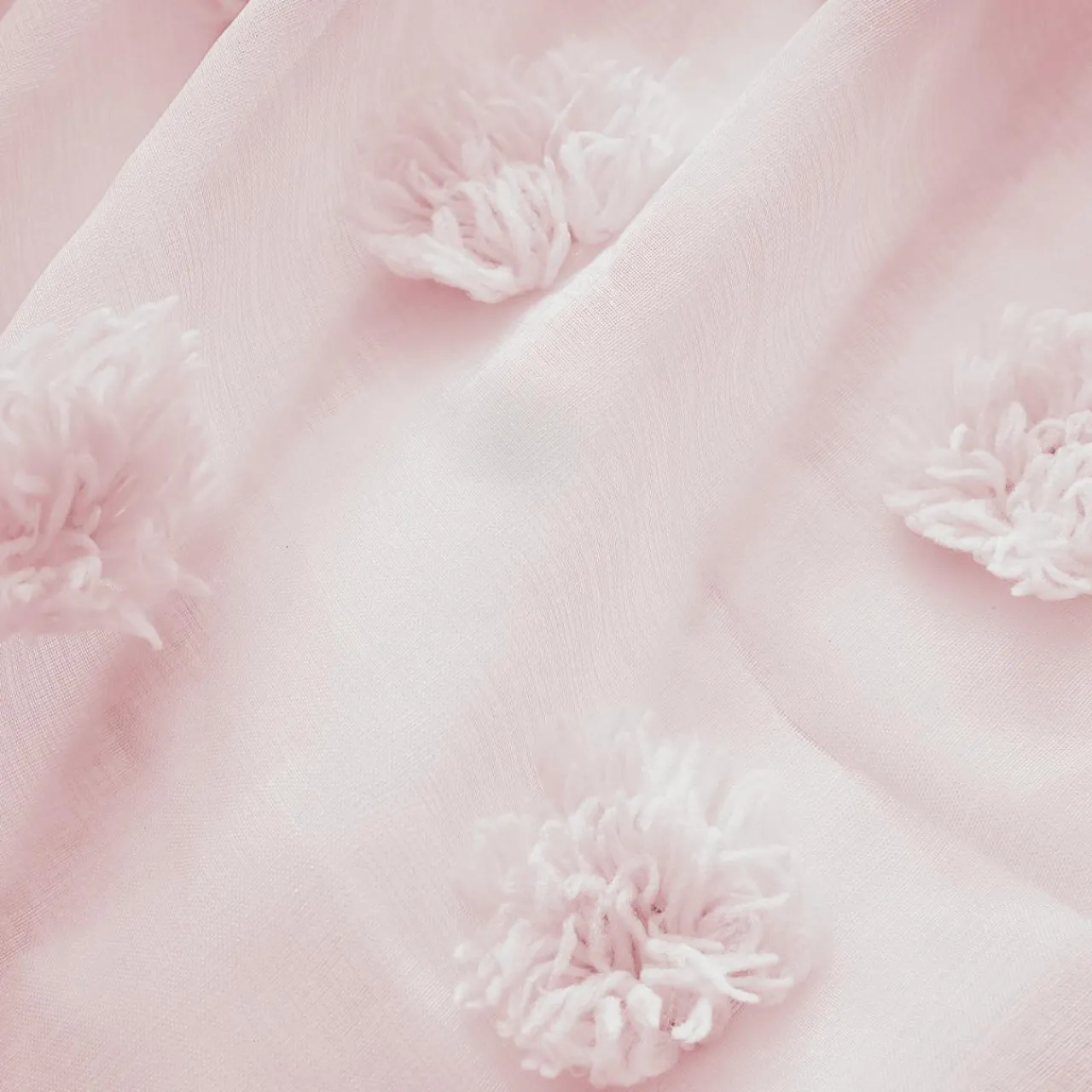 Voilage|EMINZA Voilage oeillets pompons (180 x 240 cm) Suzie Rose