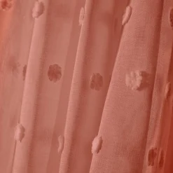 Voilage|EMINZA Voilage oeillets pompons (140 x 280 cm) Emie Terracotta