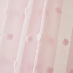 Voilage|EMINZA Voilage oeillets pompons (140 x 240 cm) Emie Rose