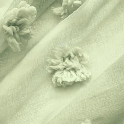 Voilage|EMINZA Voilage oeillets pompons (140 x 240 cm) Suzie Vert d'eau Vert d'eau