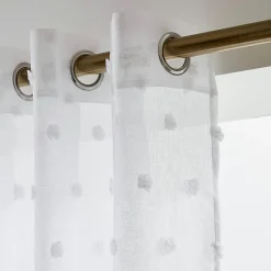 Voilage|EMINZA Voilage oeillets pompons (180 x 240 cm) Emie Blanc