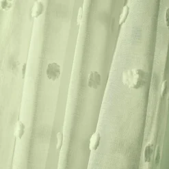 Voilage|EMINZA Voilage oeillets pompons (140 x 280 cm) Emie Vert d'eau Vert d'eau