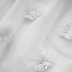 Voilage|EMINZA Voilage oeillets pompons (140 x 240 cm) Suzie Blanc