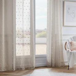 Voilage|EMINZA Voilage oeillets pompons (280 x 240 cm) Emie Beige