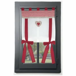 Voilage|LOVELY CASA Voilage vitrage à passants (60 x 140 cm) Marianne Blanc