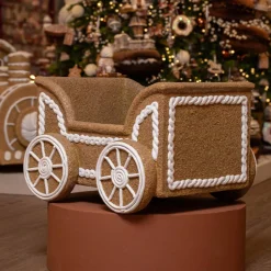 Personnage, Objet Grand Format|Déco Et Objet De Noël|KAEMINGK Wagon de Noël Géant (56 x H38 cm) Pain d'épices Gourmand Marron